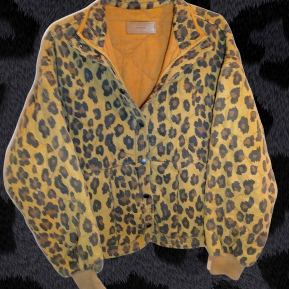 Blank NYC 🐆 leopard Print button up jacket coat size small cheetah animal